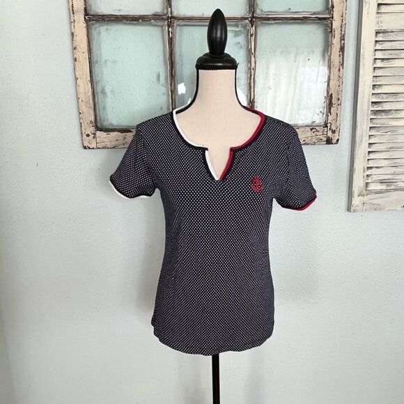 NWT Tommy Hilfiger non- collar Polo Style Top - Picture 3 of 9